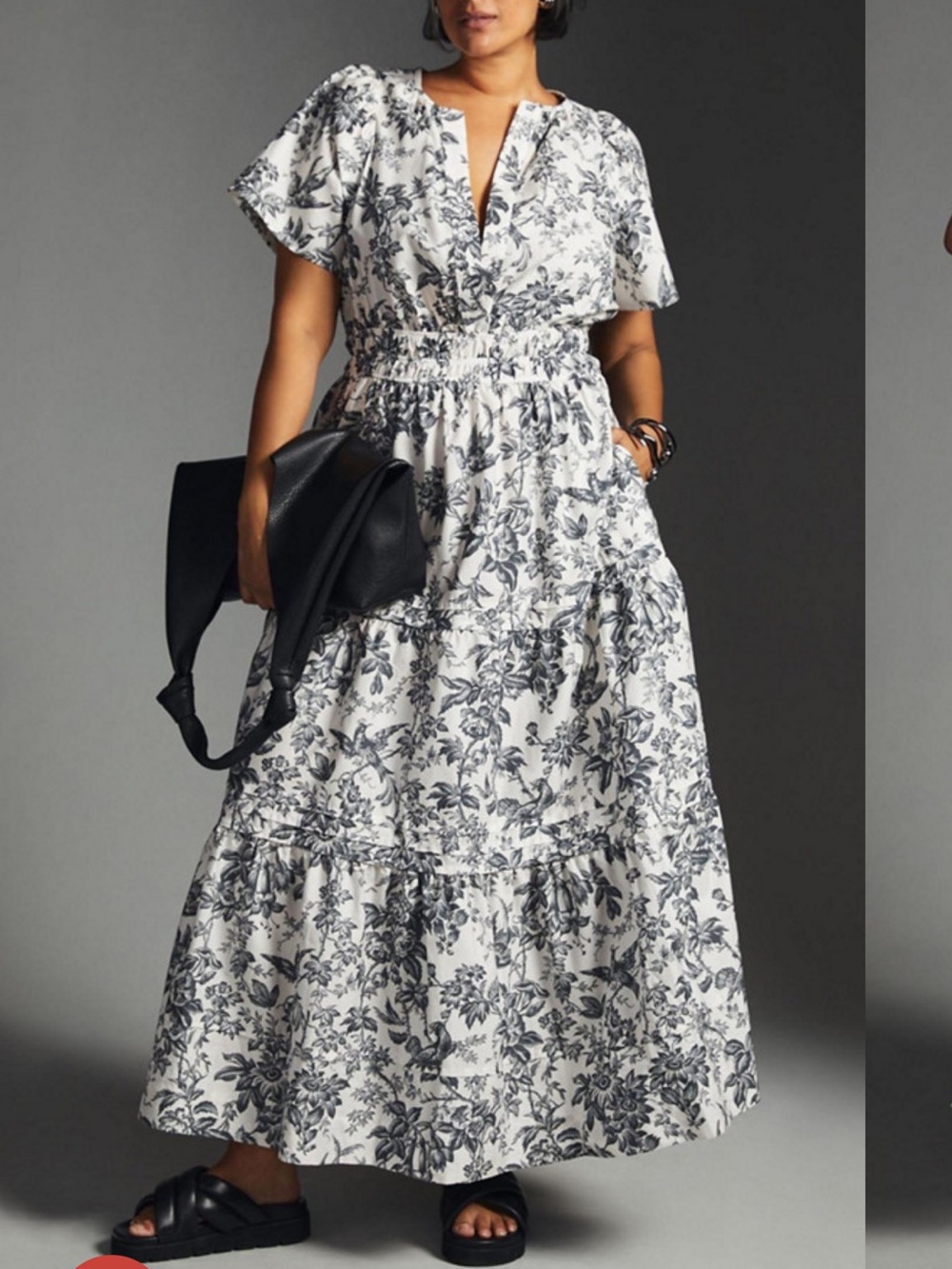 Anthropologie The Somerset Maxi Dress Women’s Size 3X White Black Floral B9